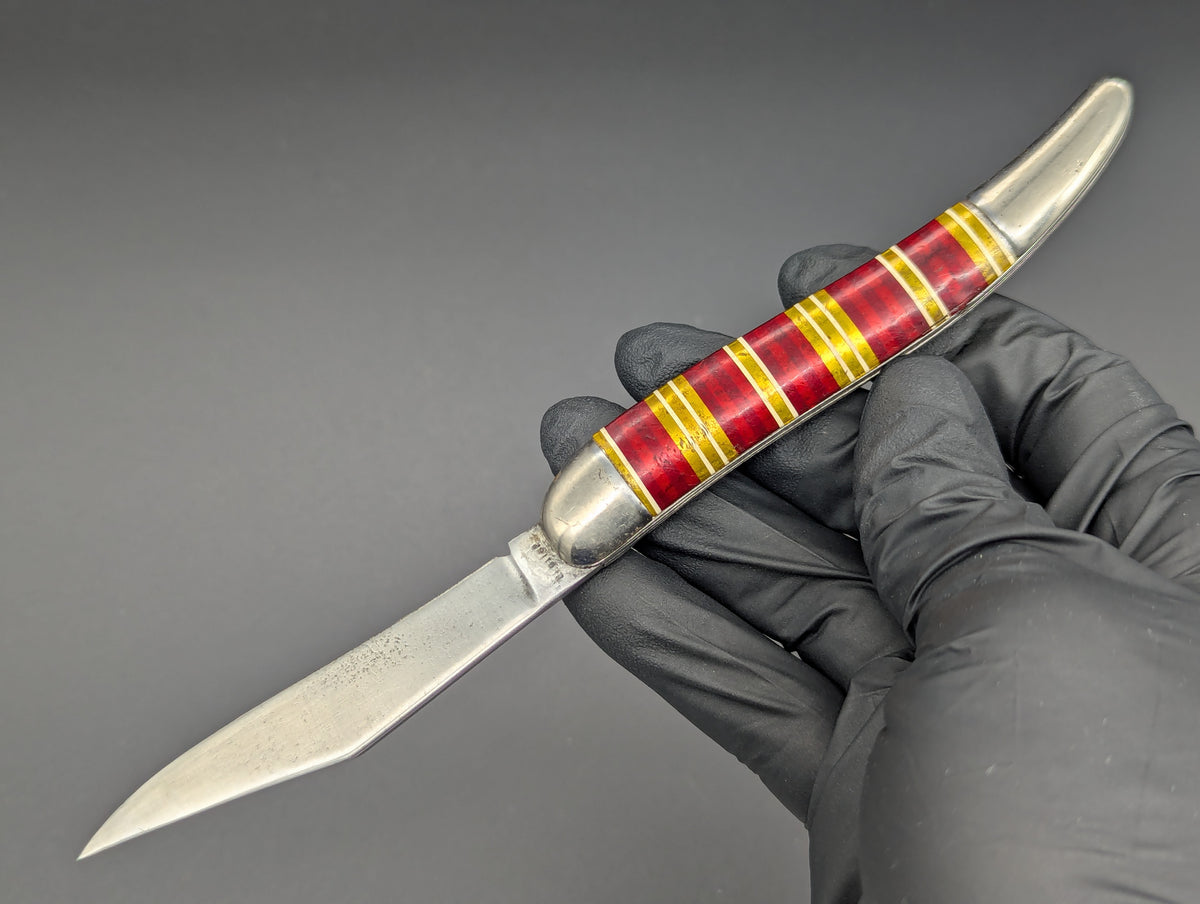 Imperial USA Hammer Brand Candy Stripe Toothpick Automatic Knife #2