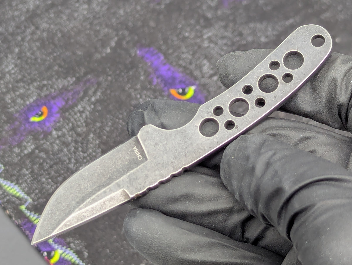 4.25" STONEWASHED FULL TANG MINI NECK KNIFE