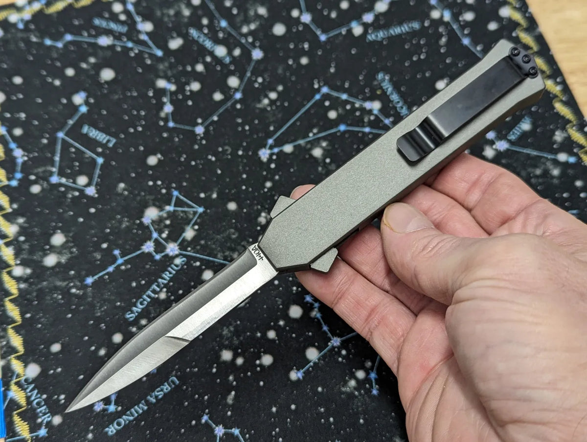 GREY S/E AKC ITALY F-16 DUAL ACTION OTF KNIFE