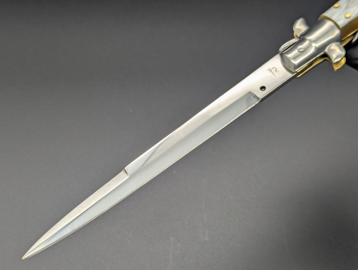 13" MANIAGO ITALY BLONDE HORN SWITCHBLADE ITALIAN STILETTO