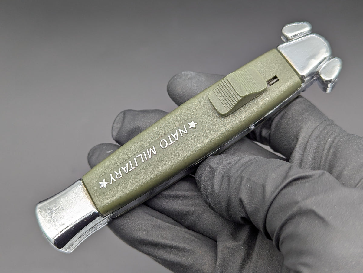 RARE NOS VINTAGE 80's TAIWAN GREEN NATO MILITARY OTF KNIFE