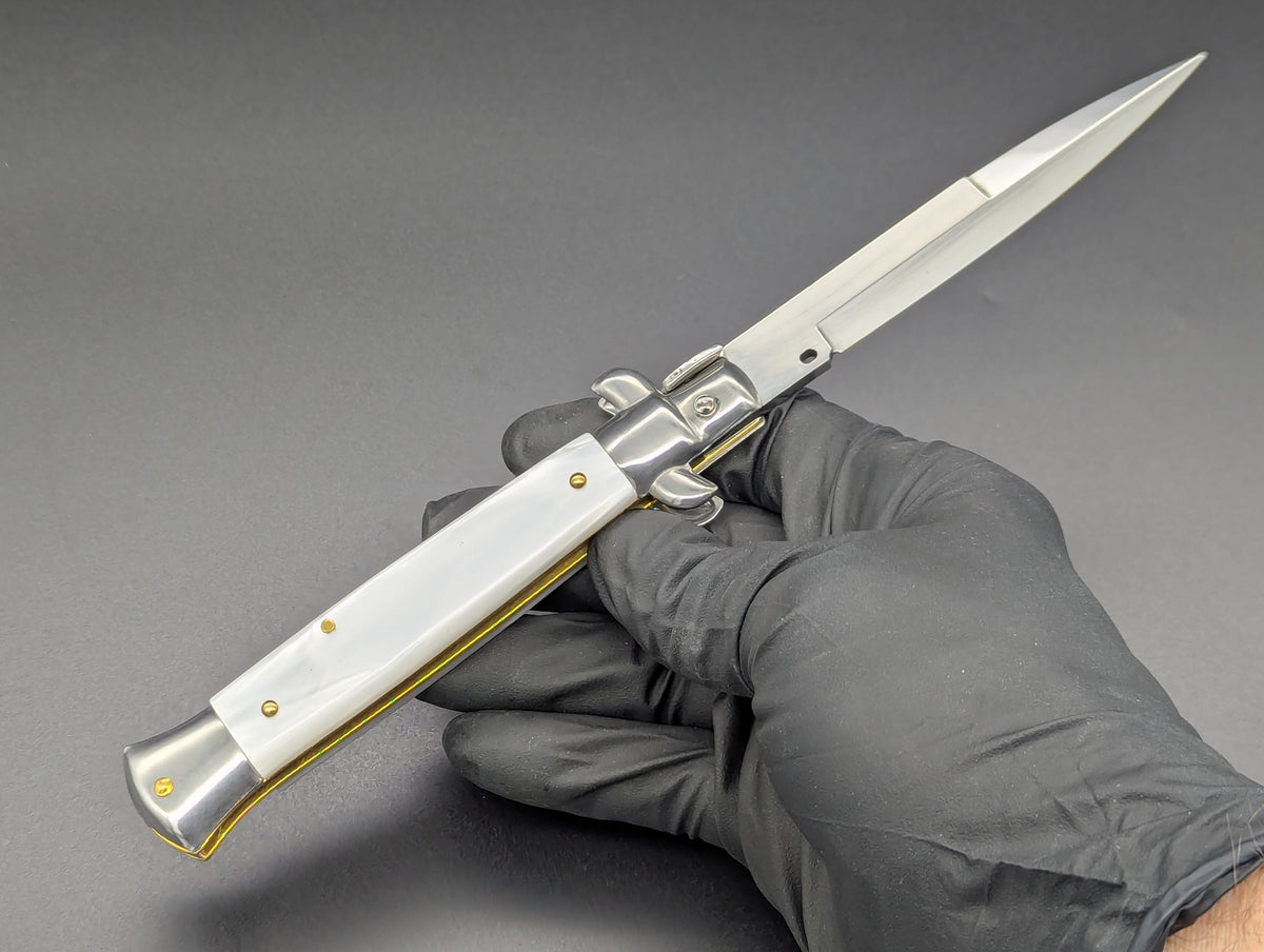 9" Frank Beltrame Faux Pearl Scale Italian Stiletto Bayonet
