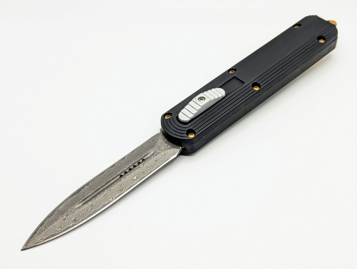 9.25" DAMASCUS D/A OTF KNIFE DOUBLE EDGE