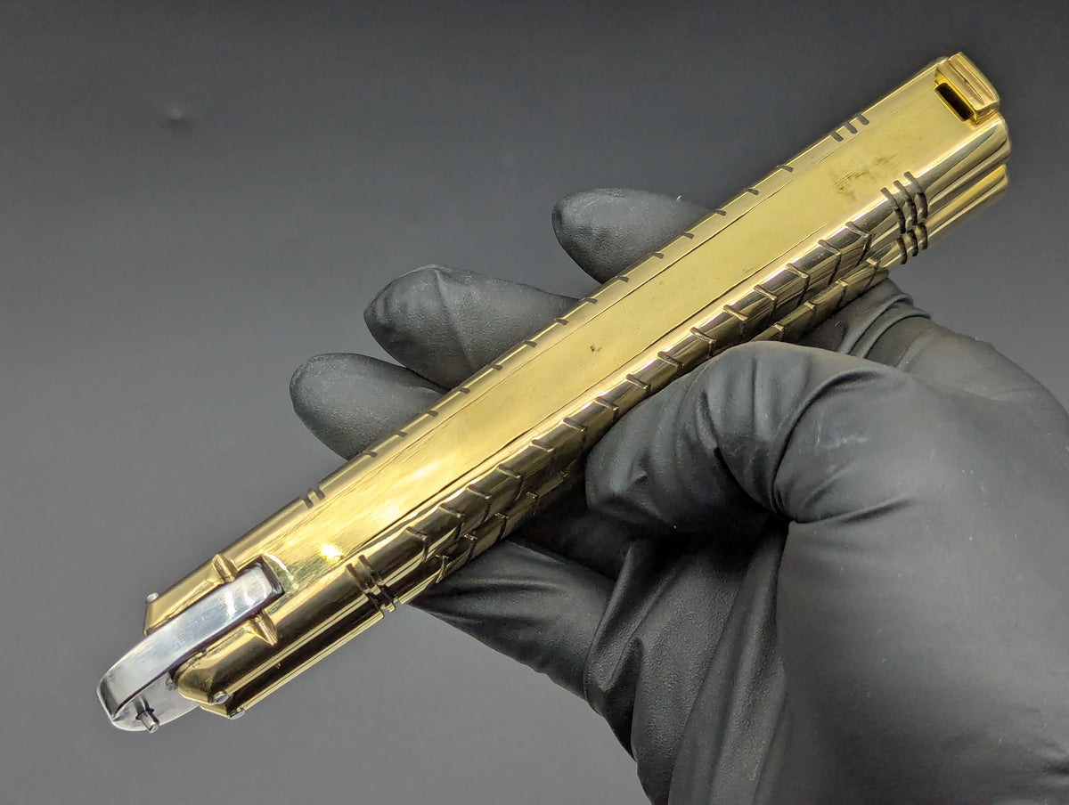 PHILIPPINES HANDMADE BALISONG SOLID BRASS HEAVYWEIGHT STRAIGHT BLADE