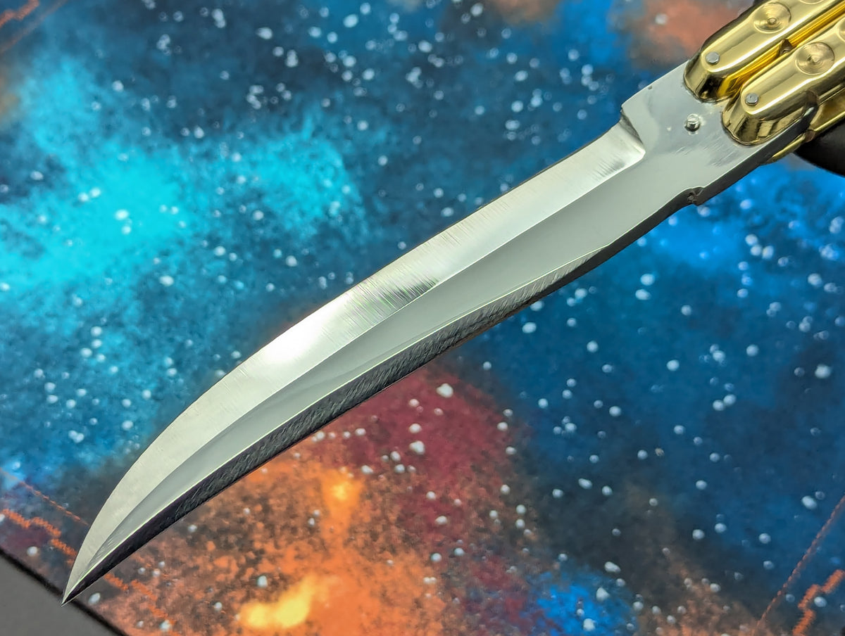 11" Classic Clip Point Blade Ultra Heavy Brass FHM Balisong