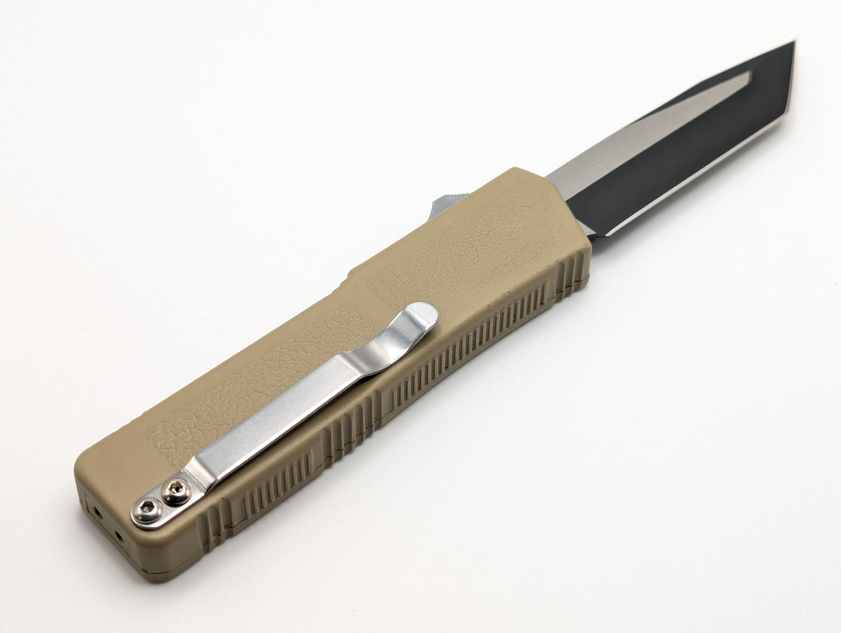 LIGHTNING OTF KNIFE 2-TONE PLAIN TANTO BLADE