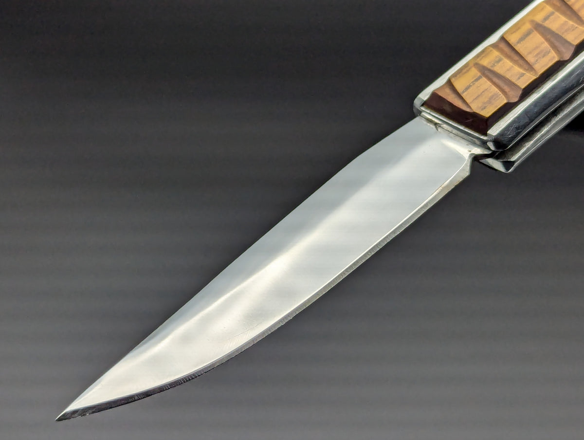 Vintage Hidden Release Russian Prison Knife Wood/ Stainless