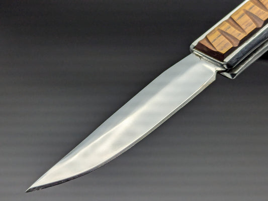 Vintage Hidden Release Russian Prison Knife Wood/ Stainless