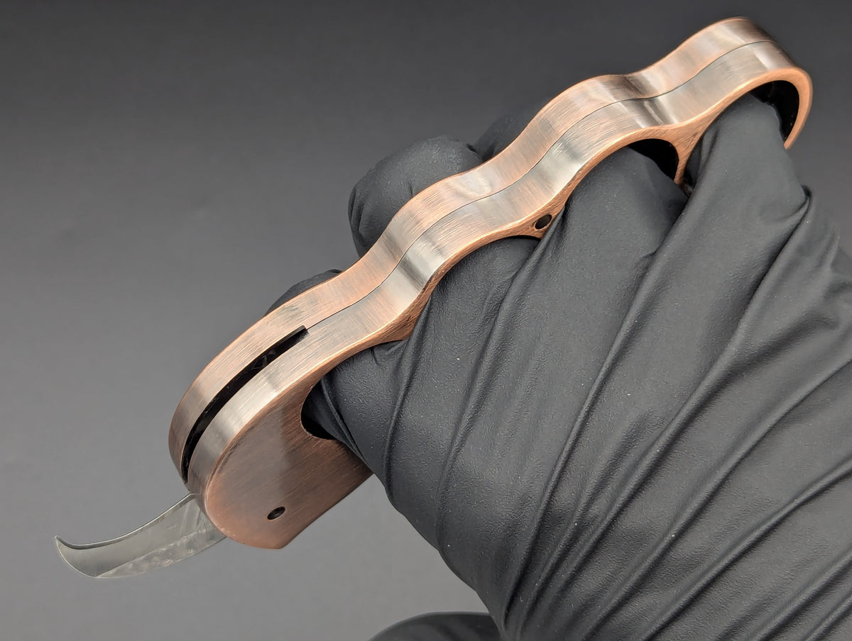 HAWKBILL KARAMBIT AUTOMATIC KNUCKLE KNIFE COPPER