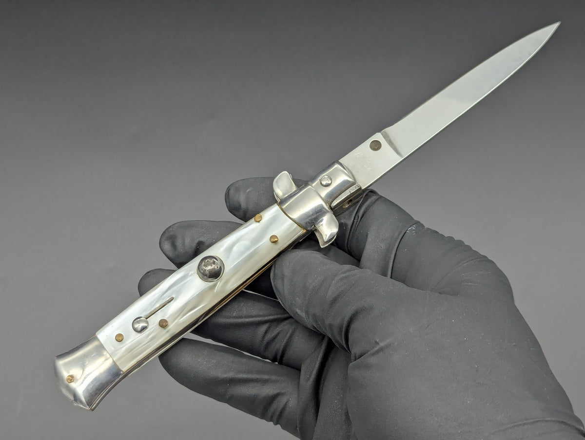 7.75" B ROSTFREI BELTRAME FAUX PEARL ITALIAN STILETTO
