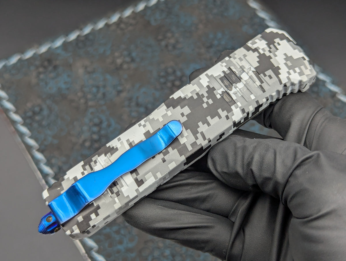 Urban Digi Camo Blue Hellhound D/A OTF Knife