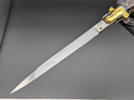 Vintage 13" VIRGINIA Wood & Brass Italian Stiletto Swedge Blade