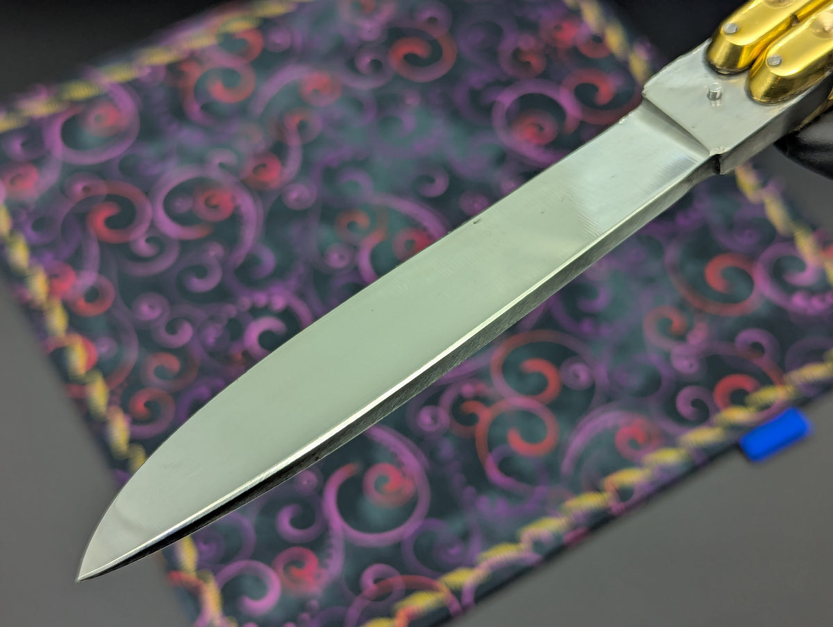 366 GRAM SOLID BRASS FHM BALISONG KNIFE "RAZOR"