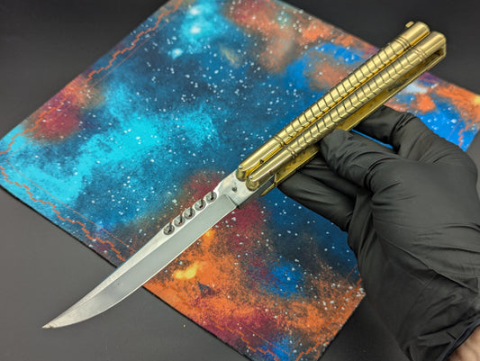 11" Classic Rambo Blade Ultra Heavy Brass FHM Balisong