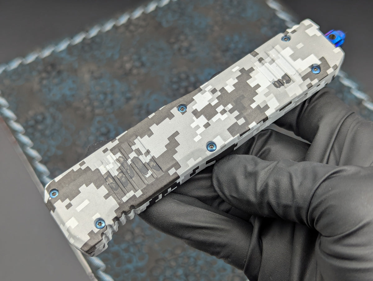 Urban Digi Camo Blue Hellhound D/A OTF Knife