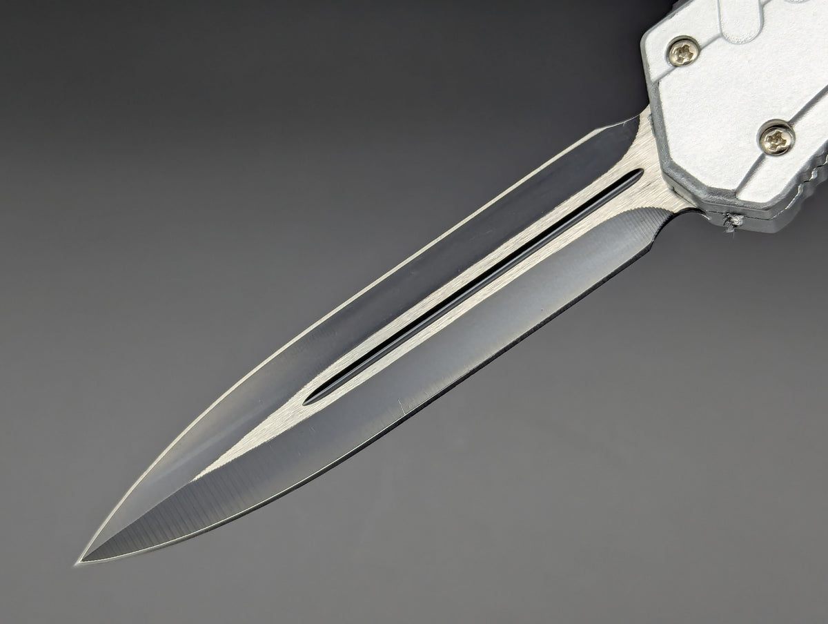 12 PC SILVER COMPOSITE D/A OTF KNIFE