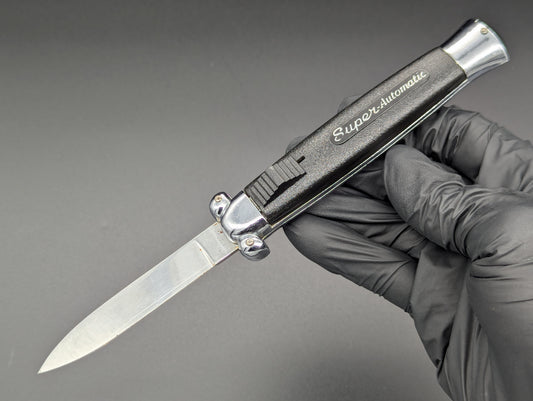 VINTAGE 80'S BLACK "SUPER-AUTOMATIC" OTF KNIFE