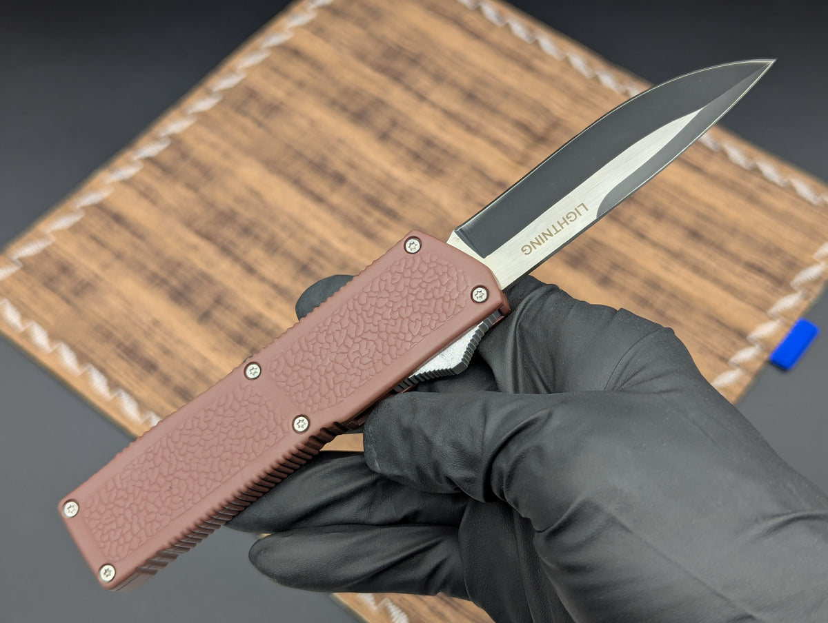 BROWN LIGHTNING 2.0 D/A OTF  KNIFE DROP POINT PLAIN