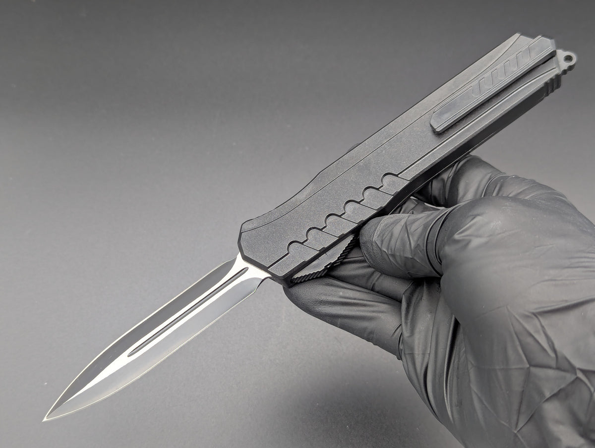 12 PC BLACK COMPOSITE D/A OTF KNIFE