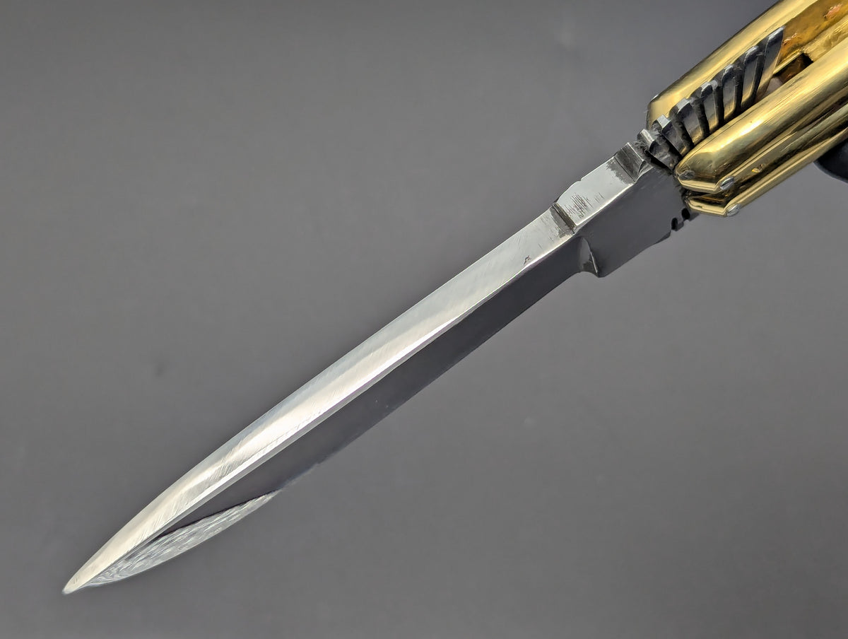 22cm STACKED HORN/ BONE EAGLE TANG STRAIGHT BLADE FHM BALI