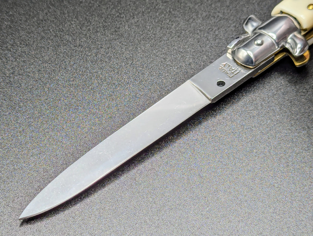 9" Renzo Beltrame Imitation Ivory Flat Grind Italian Stiletto