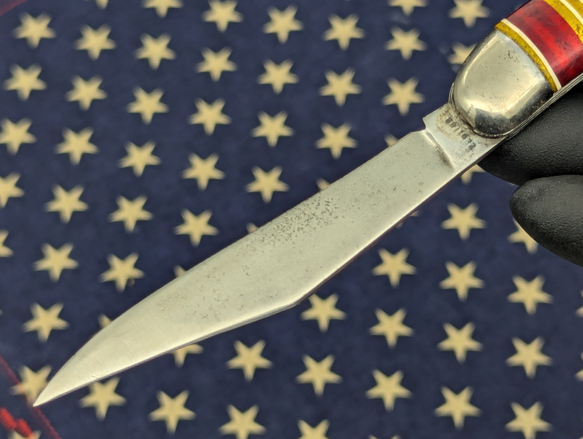 ANTIQUE HAMMER BRAND CANDY STRIPE TOOTHPICK SWITCHBLADE KNIFE