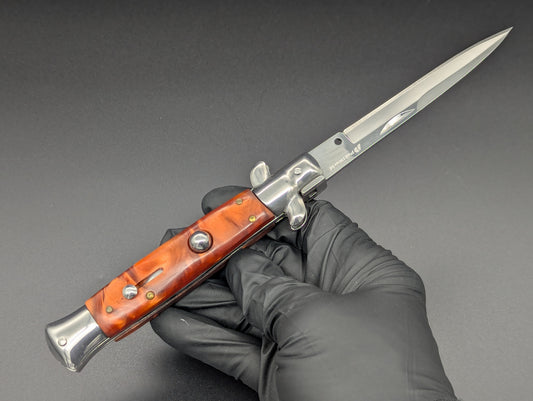 9" ORANGE PEARL BAYO BLADE ITALIAN STYLE STILETTO