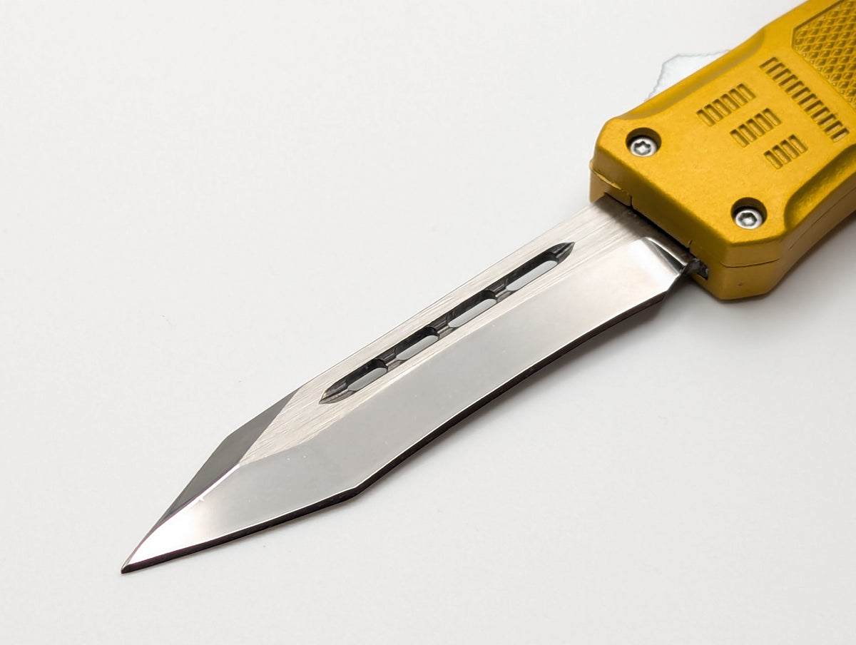 7" Mini Modified Tanto CQB OTF Automatic Knife Gold