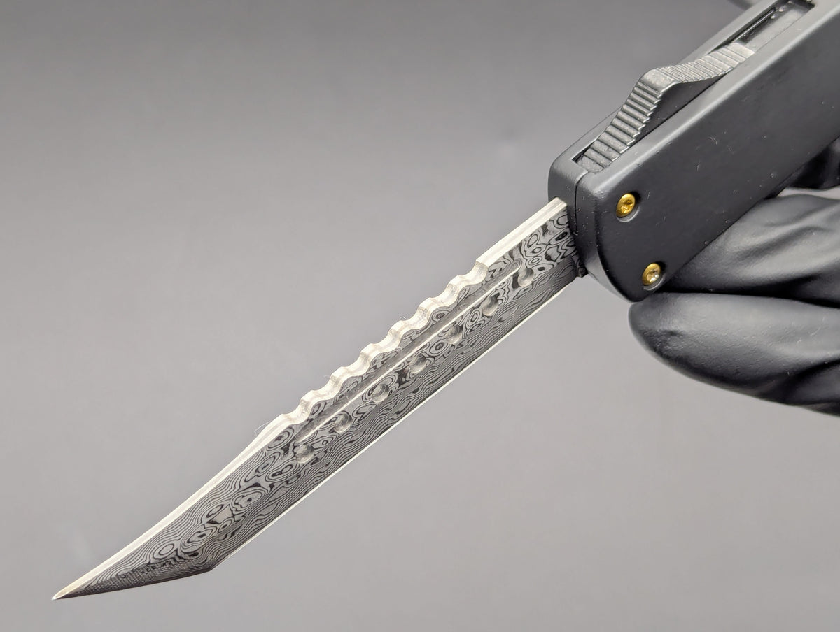 8.5" DAMASCUS HELL RAISER D/A OTF KNIFE