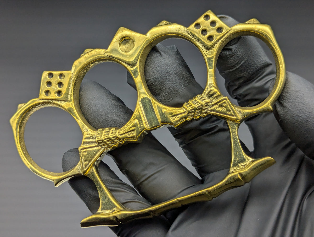 Roll Of The Dice Solid Cast Brass Knuckle Duster