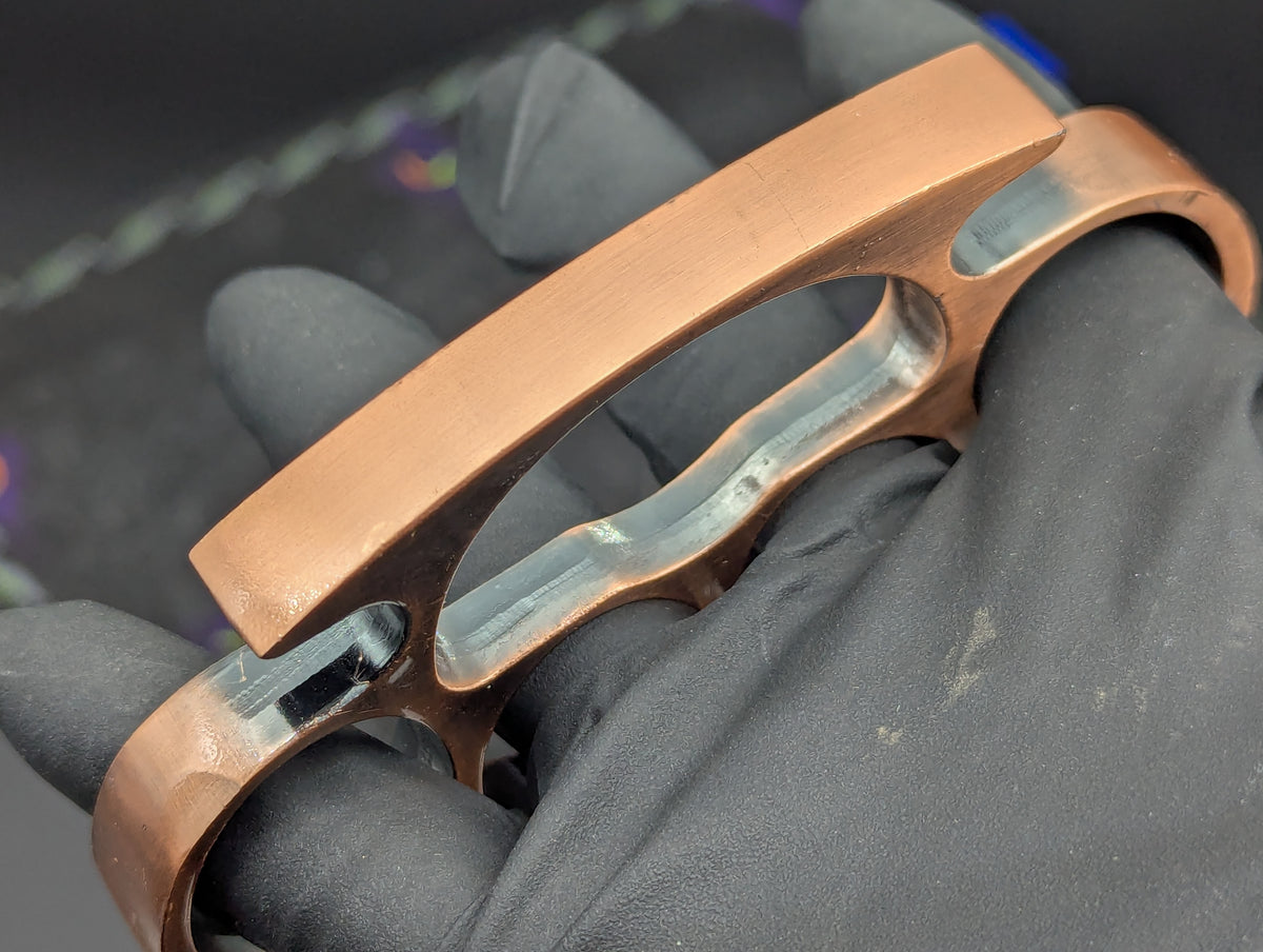 Copper Finish Square Top Brass Knuckle Duster Paperweight