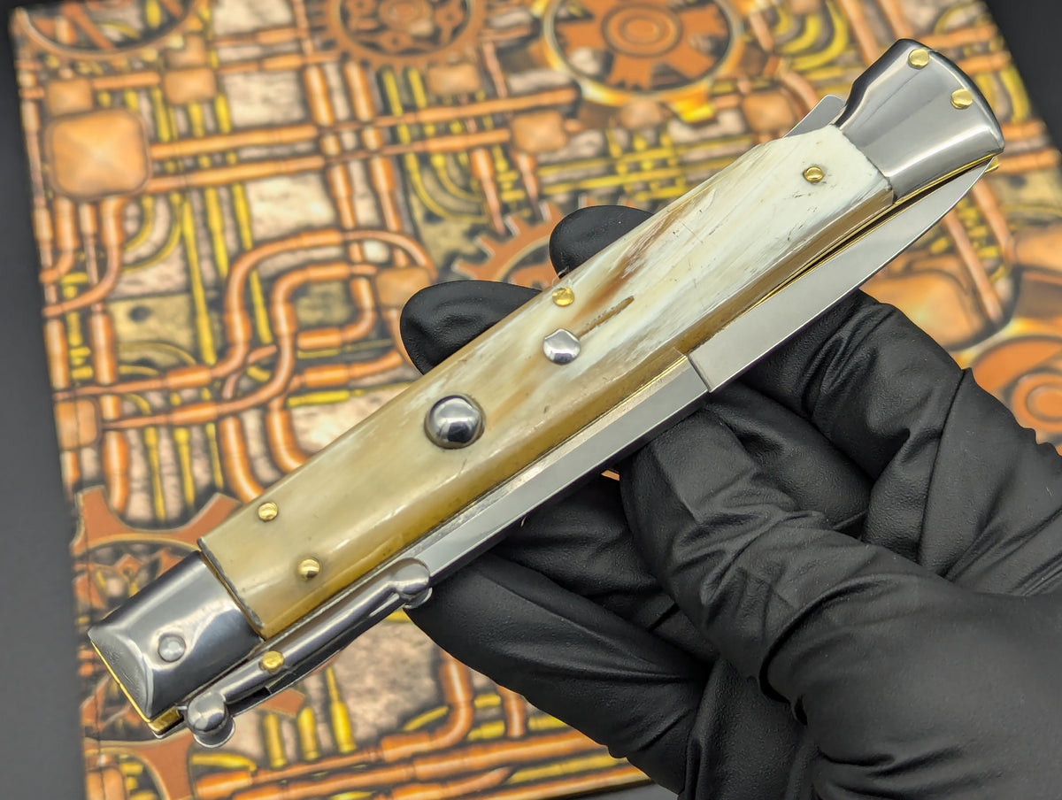 11" HONEY HORN FRANK B HANDMADE ITALIAN SWINGUARD STILETTO