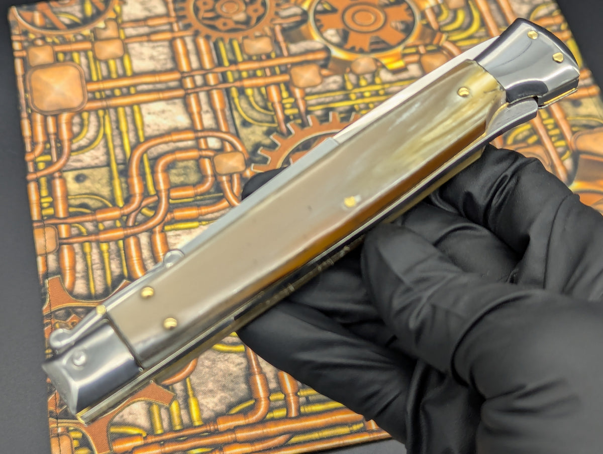 11" HONEY HORN FRANK B HANDMADE ITALIAN SWINGUARD STILETTO