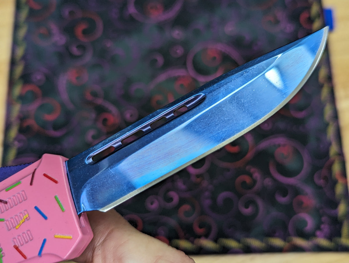 9.5" PINK SPRINKLE CQB D/A OTF KNIFE