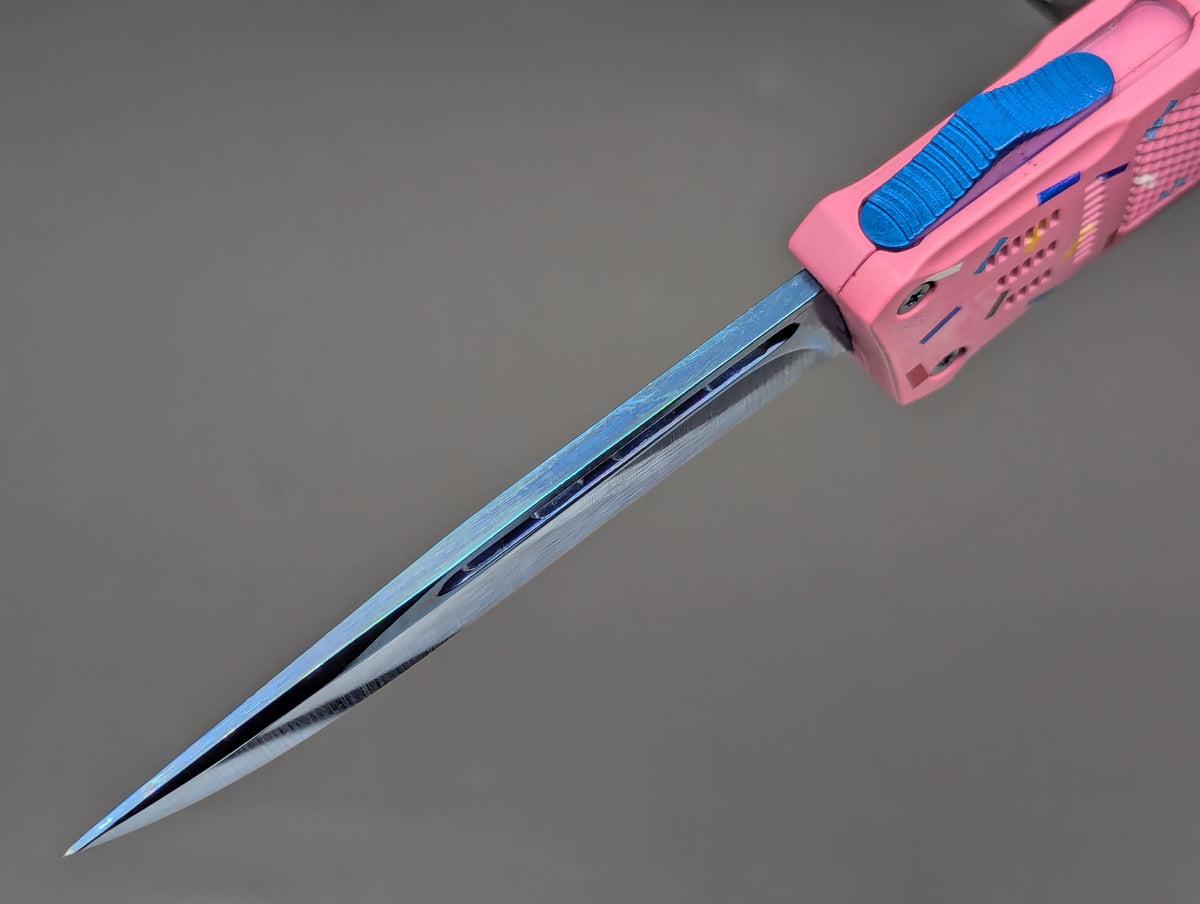 8.25" PINK SPRINKLE DONUT D/A AUTOMATIC OPENING OTF KNIFE