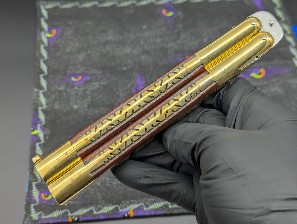 11" KALAPKUP Ultra Heavy Brass FHM Balisong Clip Point