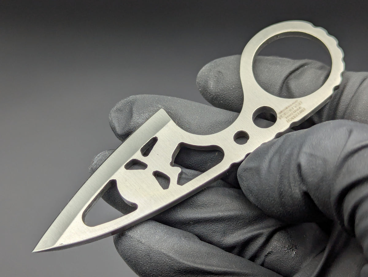 4" Wartech Ghost Skull Karambit Neck Knife Stainless