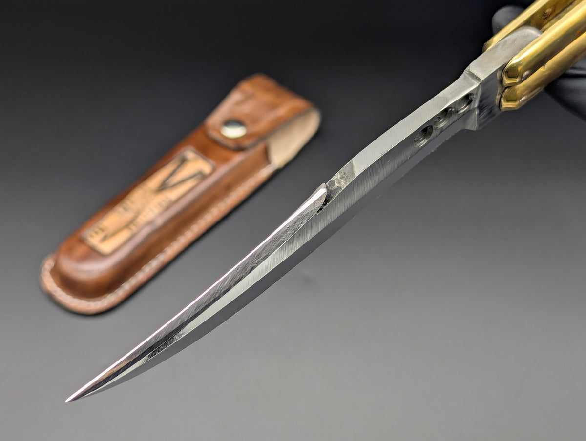 11" GREEN KALAPKOP GUT HOOK CLIP POINT FHM BALISONG