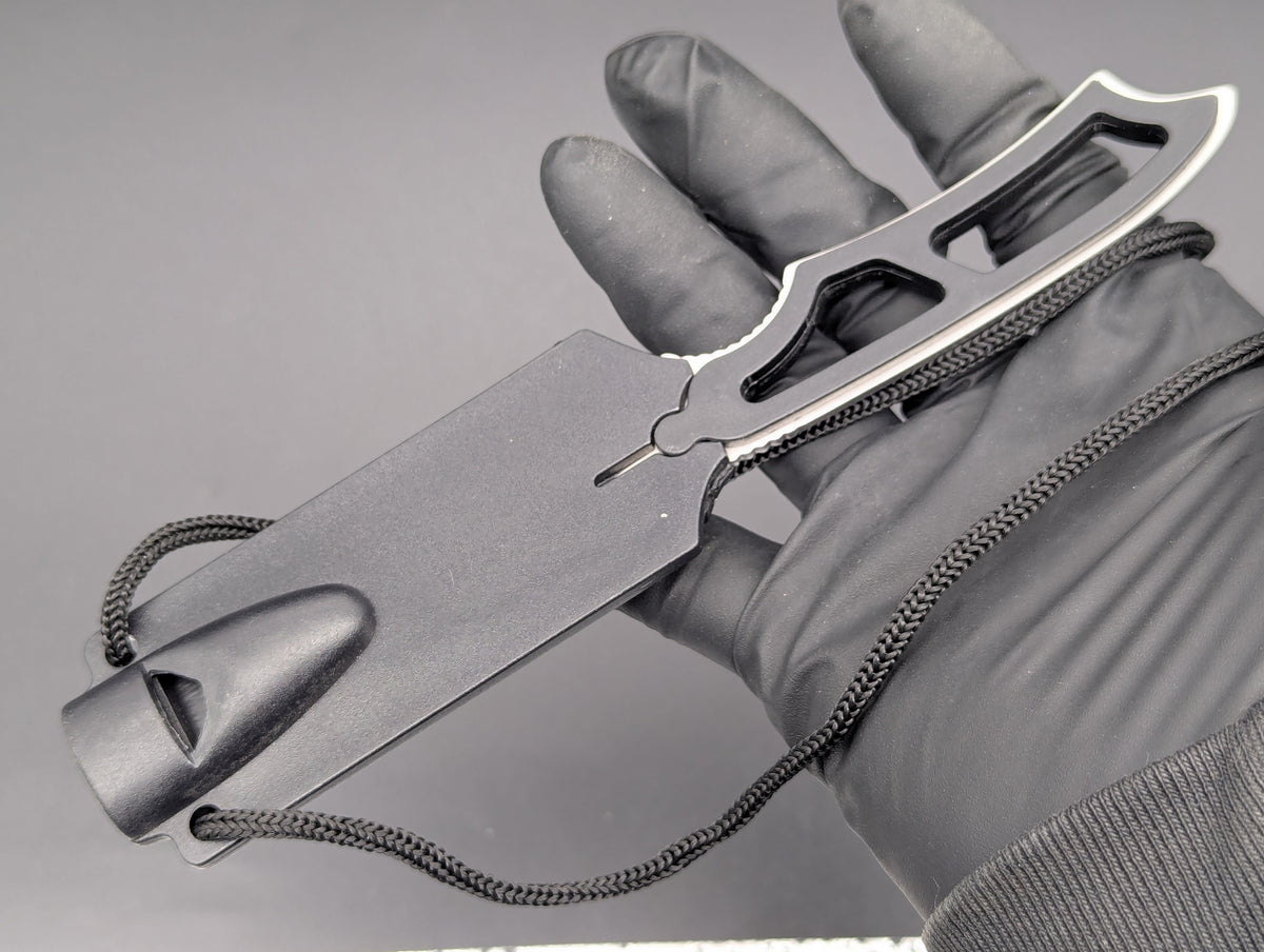 6.5" DROP POINT NECK KNIFE w/ EMERGENCY WHISTLE