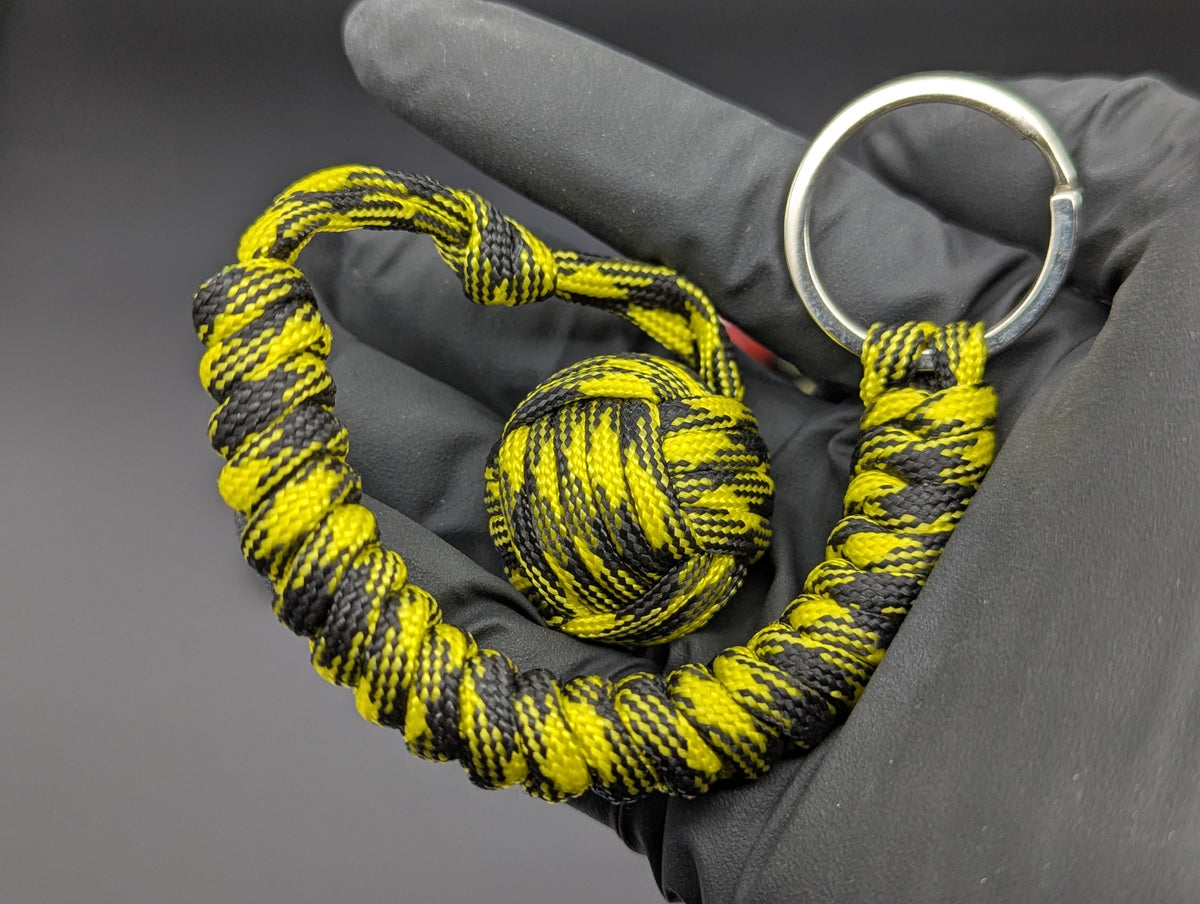 3 Oz Yellow & Black Monkey Fist Keyring