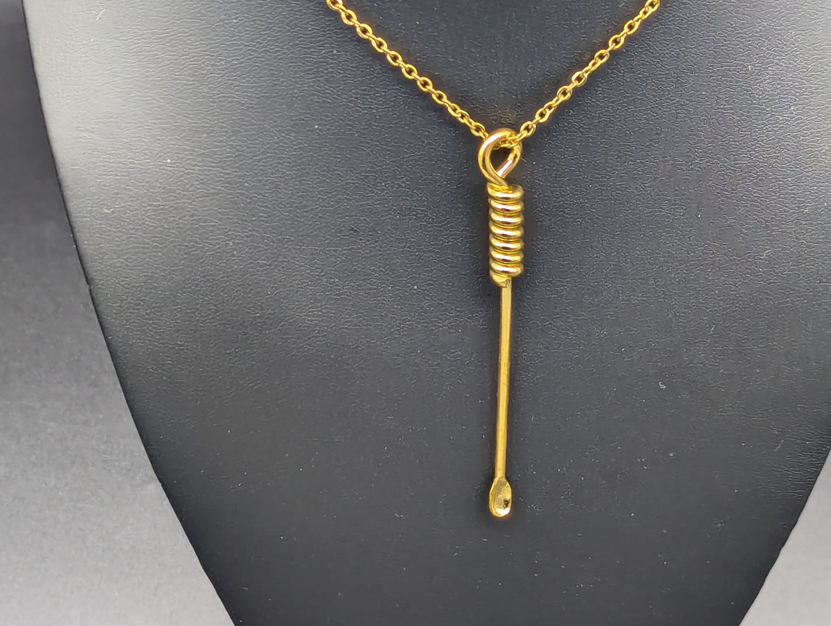 Gold Magic Wire Wrap Mini Spoon & XL Gourd Jar EDC Rave Keyring