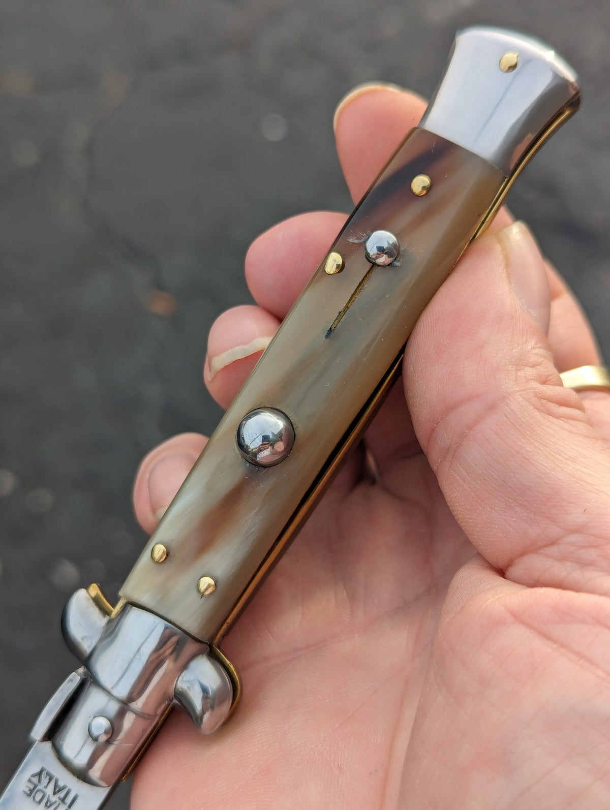 9" Renzo Beltrame Honey Horn Flat Grind Italian Stiletto #3