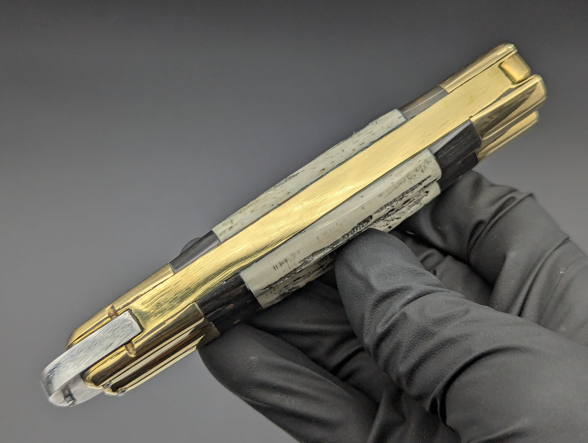 23cm TRIPLE HORN KRIS BLADE PHILIPPINES HANDMADE BALISONG BRASS