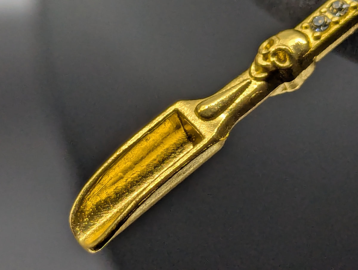 GOLD BLING SKULL MAGIC PARTY SPOON KEYRING