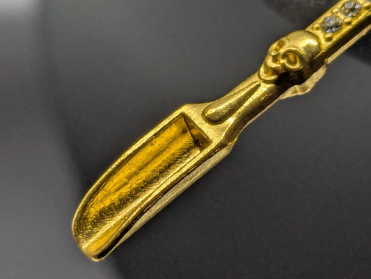 GOLD BLING SKULL MAGIC PARTY SPOON KEYRING