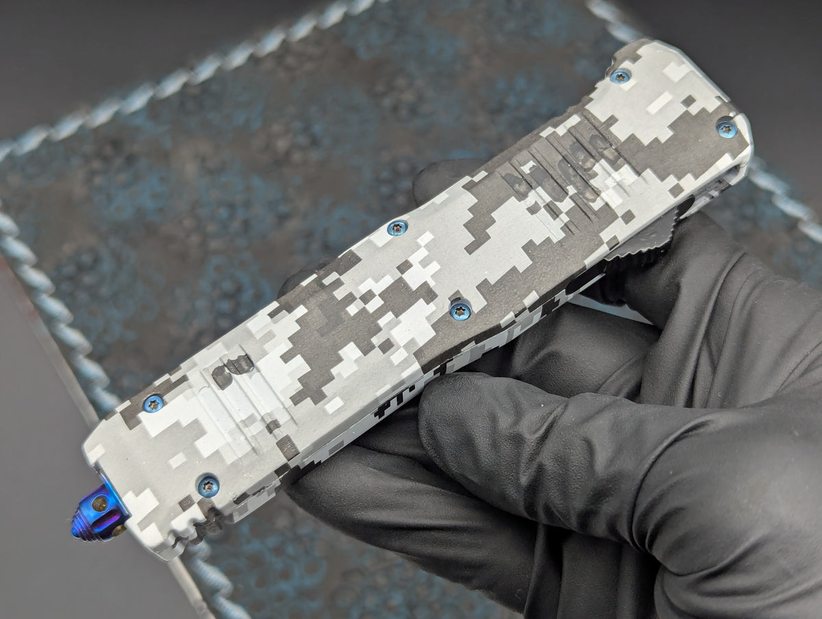 Urban Digi Camo Blue Hellhound D/A OTF Knife