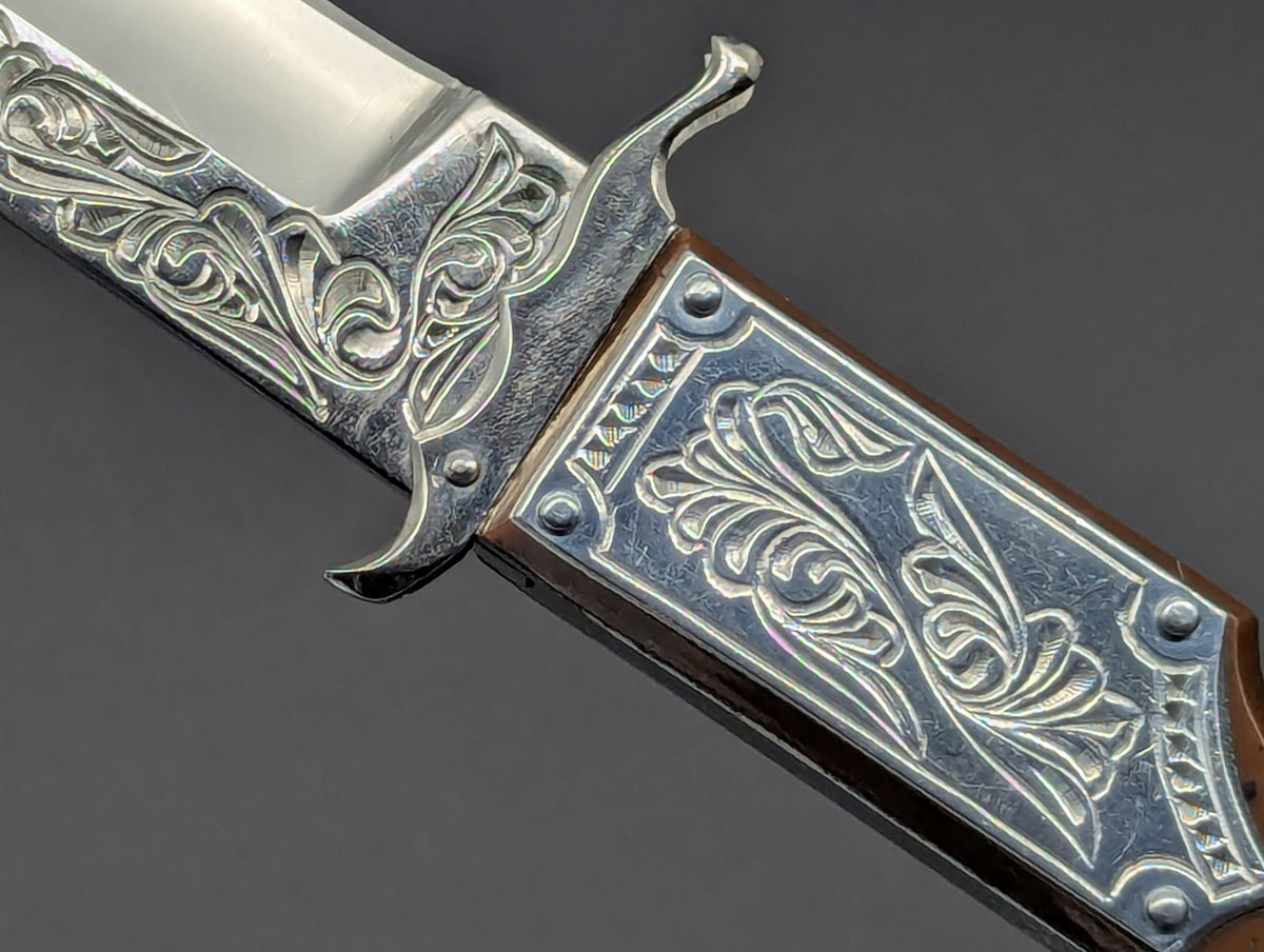 80's Soviet Era Russian Prison Engraved Swinguard Knife