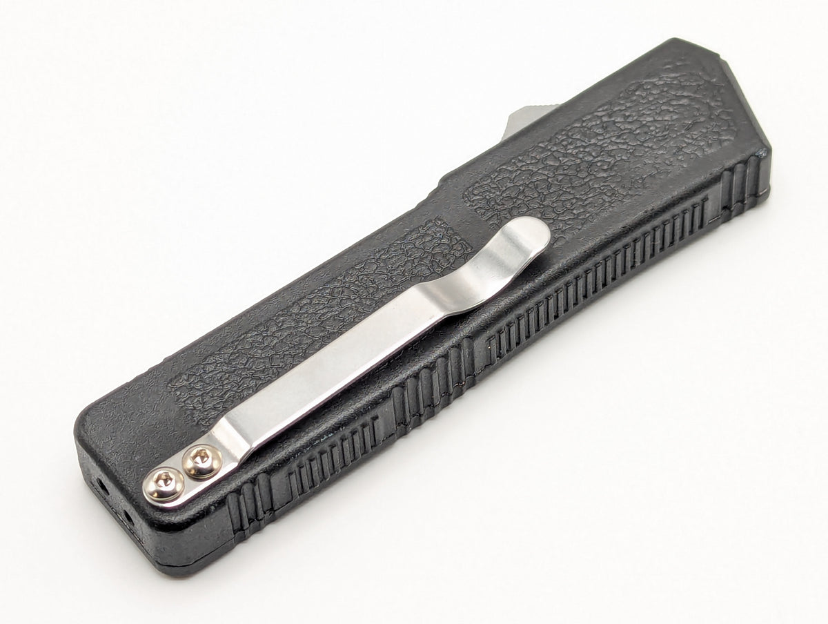 Lightning OTF Knife Black Tactical Drop Point