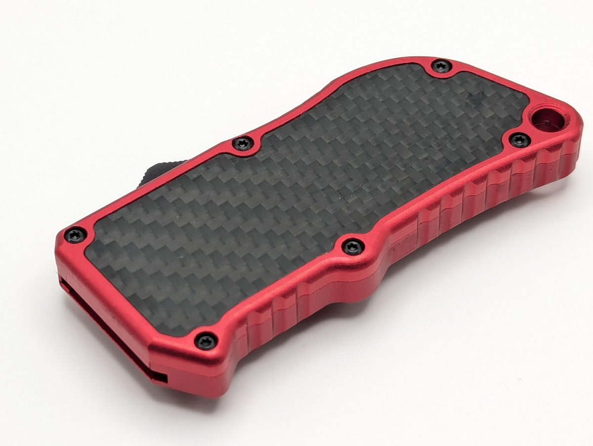 Red Carbon Fiber D/A Box Cutter OTF Knife
