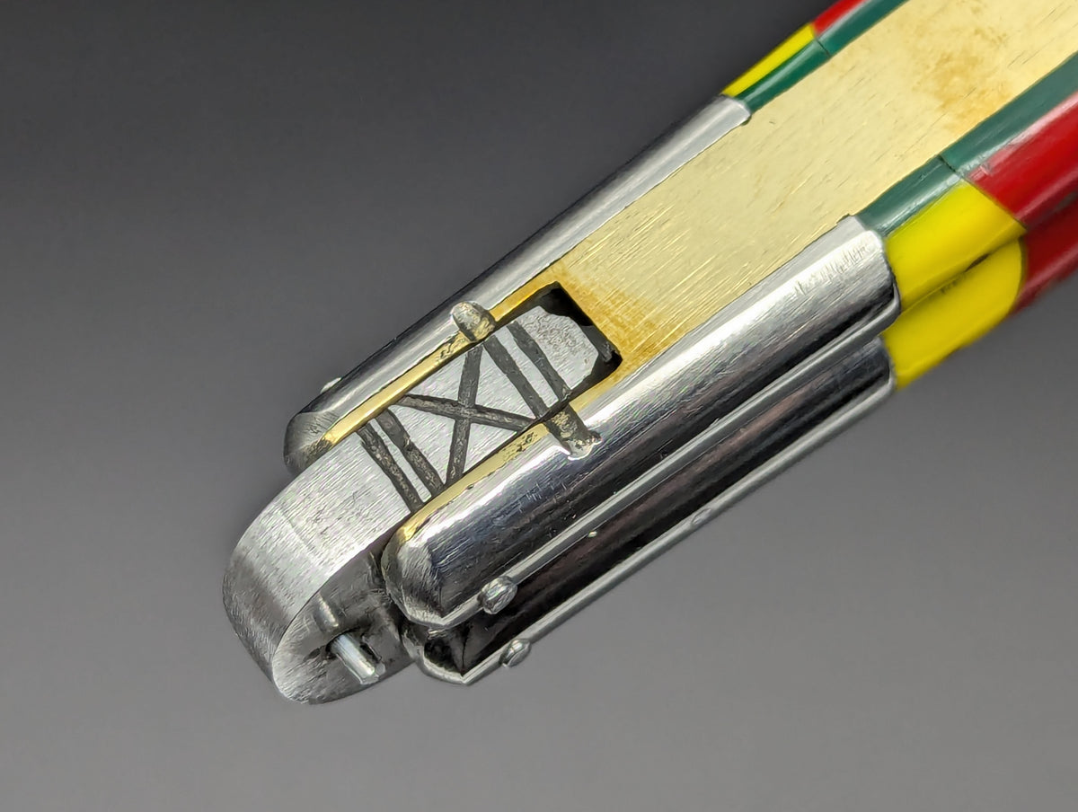 29cm 270g FIESTA FHM BALISONG YELLOW/ RED CLIP POINT